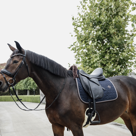 Skin Friendly Saddle Pad Dressage Star Quilting - Navy