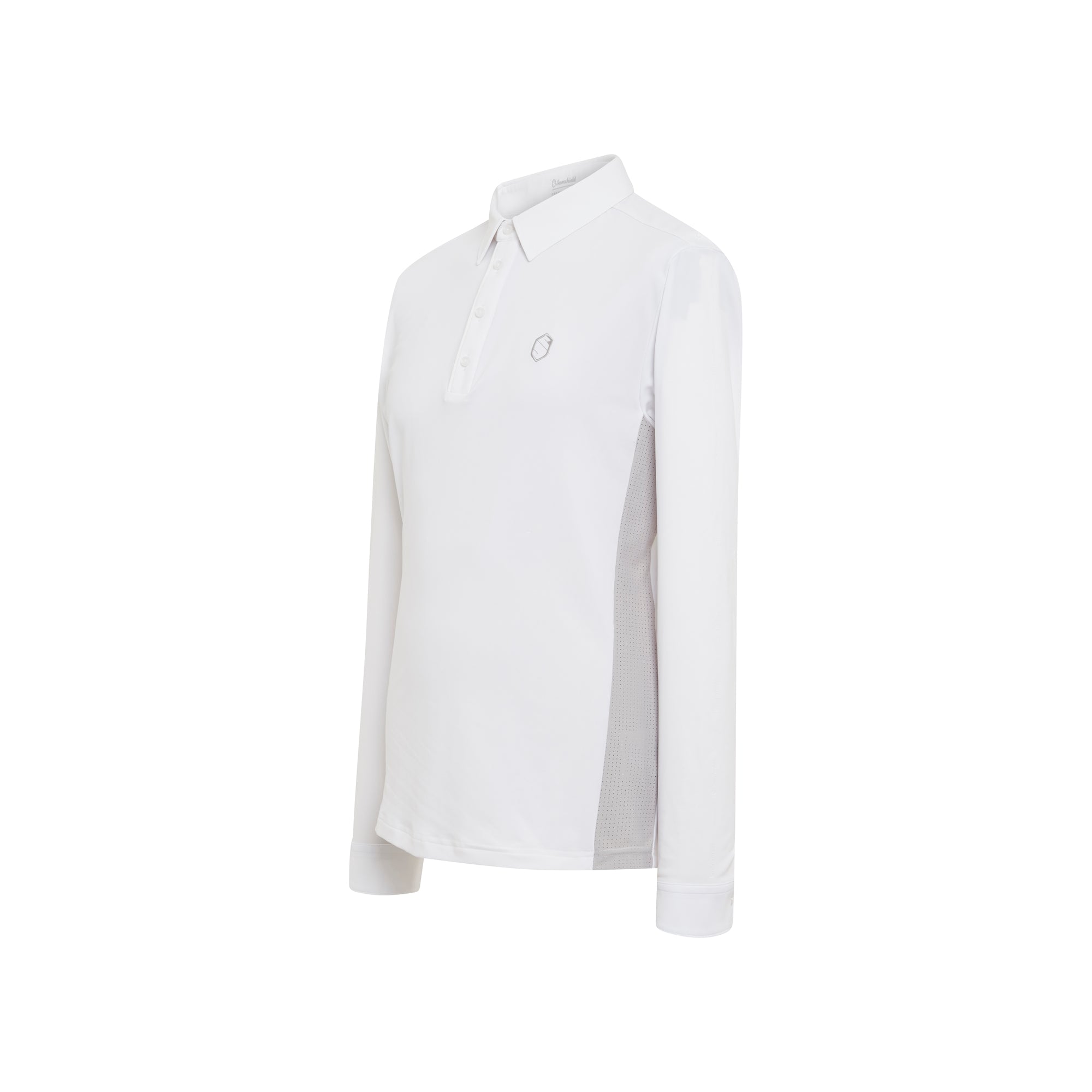 product shot image of the Mens Christophe Long Sleeve Show Shirt - White/Stone Grey