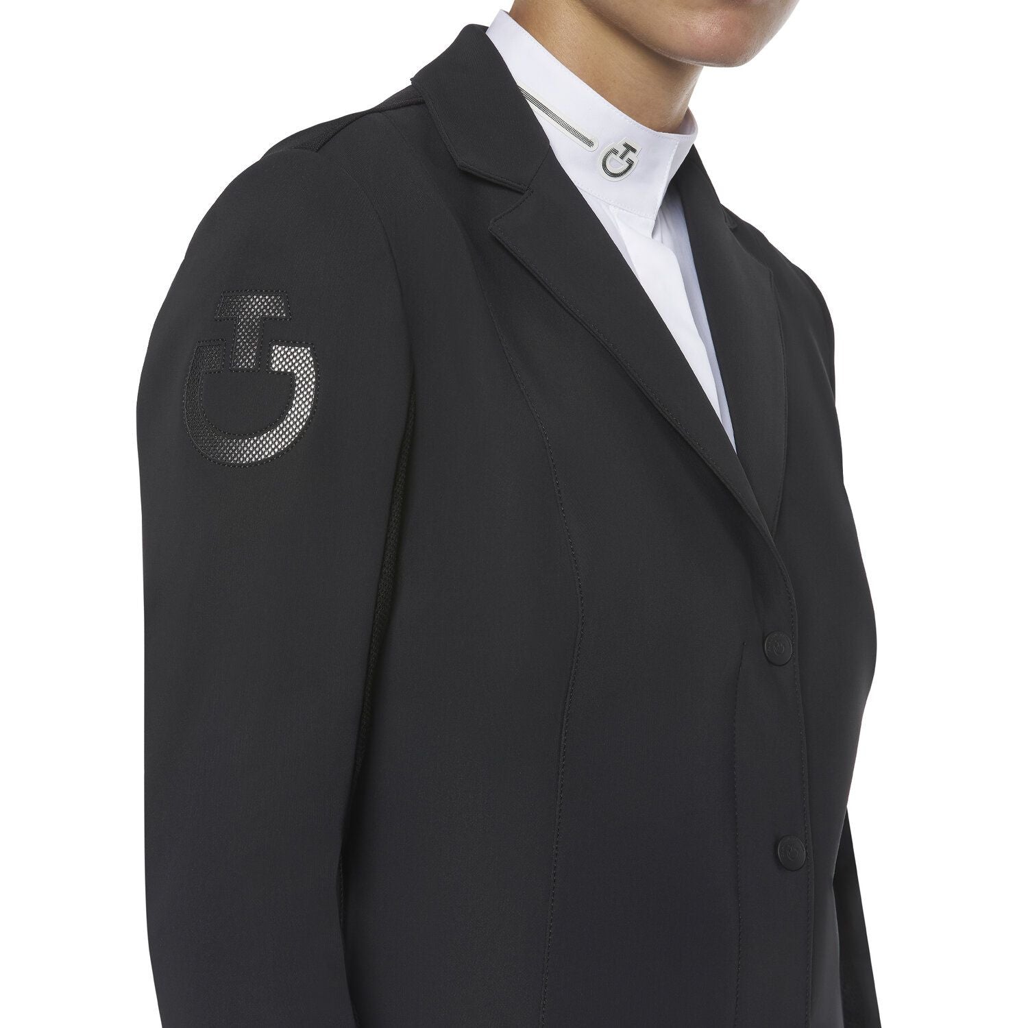 product shot image of the Ladies R-Evo Light Tech Knit Zip Riding Jacket - Black