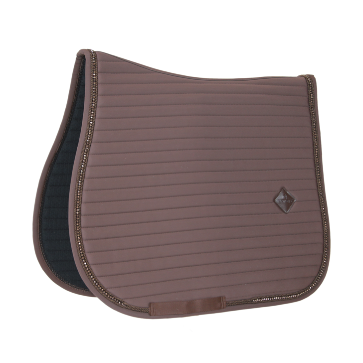 product shot image of the kentucky horsewear saddle pad pearls jumping brown