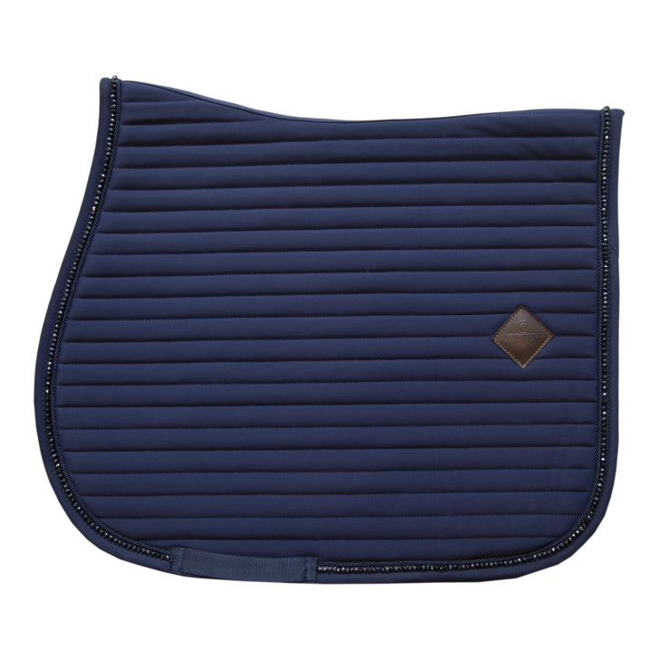 product shot image of the kentucky horsewear saddle pad pearls jumping navy
