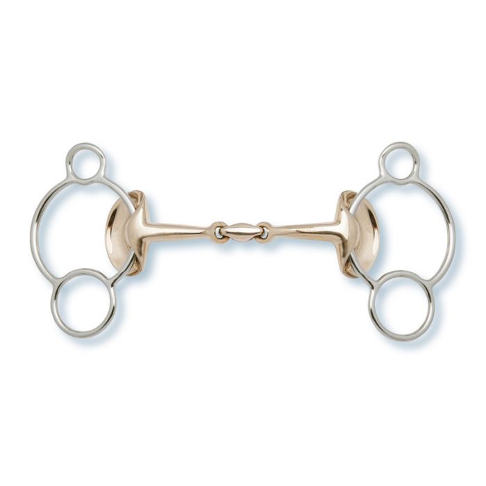 product shot image of the stubben golden wings 3 ring gag double broken