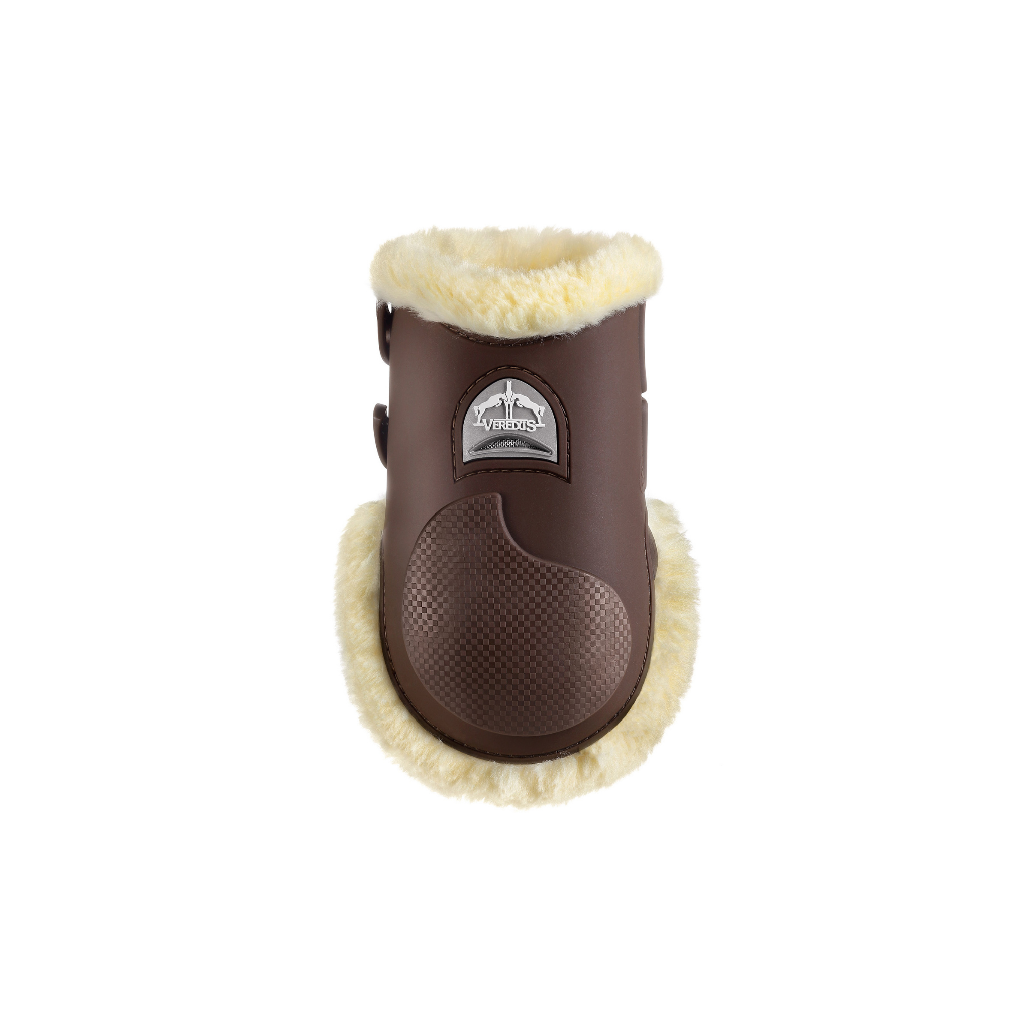 product shot image of the veredus veredus carbon gel vento save the sheep fetlock boots brown