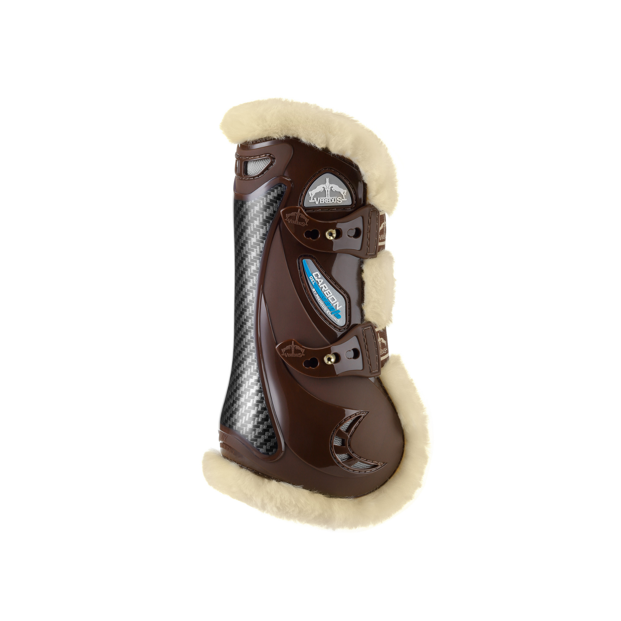 product shot image of the veredus veredus carbon gel vento save the sheep tendon boots brown
