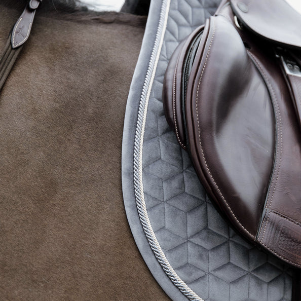 product shot image of the Basic Velvet Jumping Saddle Pad - Grey