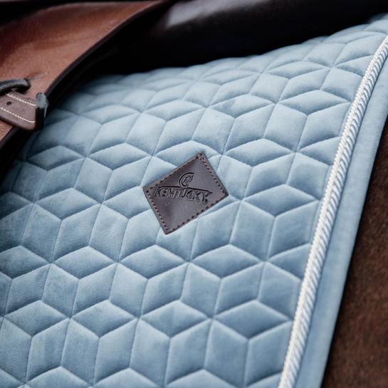 product shot image of the Basic Velvet Jumping Saddle Pad - Baby Blue
